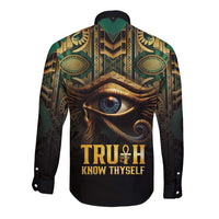 Egypt Eye of Horus Long Sleeve Button Shirt Truth Know Thyself