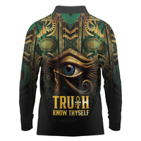 Egypt Eye of Horus Long Sleeve Polo Shirt Truth Know Thyself