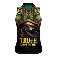 Egypt Eye of Horus Women Sleeveless Polo Shirt Truth Know Thyself