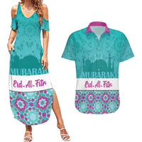 Personalised Eid Mubarak Couples Matching Summer Maxi Dress and Hawaiian Shirt Eid al-Fitr