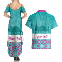 Personalised Eid Mubarak Couples Matching Summer Maxi Dress and Hawaiian Shirt Eid al-Fitr