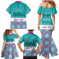 Personalised Eid Mubarak Family Matching Mermaid Dress and Hawaiian Shirt Eid al-Fitr