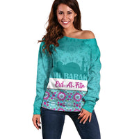 Personalised Eid Mubarak Off Shoulder Sweater Eid al-Fitr