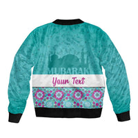 Personalised Eid Mubarak Sleeve Zip Bomber Jacket Eid al-Fitr
