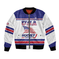 Custom USA Ice Hockey Bomber Jacket Old Glory On Ice