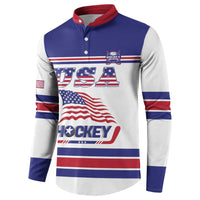 Custom USA Ice Hockey Button Sweatshirt Old Glory On Ice