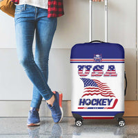 USA Ice Hockey Luggage Cover Old Glory On Ice