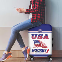 USA Ice Hockey Luggage Cover Old Glory On Ice