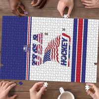 USA Ice Hockey Puzzle Old Glory On Ice