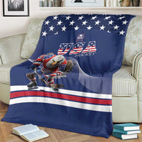 USA Ice Hockey Blanket Eagle Mascot