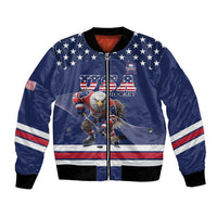 Custom USA Ice Hockey Bomber Jacket Eagle Mascot