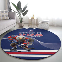 USA Ice Hockey Round Carpet Eagle Mascot