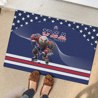 USA Ice Hockey Rubber Doormat Eagle Mascot