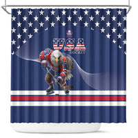 USA Ice Hockey Shower Curtain Eagle Mascot