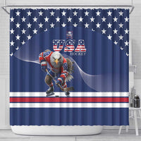 USA Ice Hockey Shower Curtain Eagle Mascot