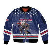 Custom USA Ice Hockey Sleeve Zip Bomber Jacket Eagle Mascot