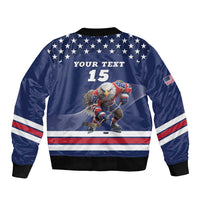 Custom USA Ice Hockey Sleeve Zip Bomber Jacket Eagle Mascot