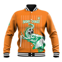 Custom Ivory Coast Football Baseball Jacket Come On Elephants