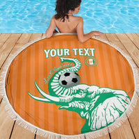 Custom Ivory Coast Football Beach Blanket Come On Elephants