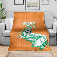 Custom Ivory Coast Football Blanket Come On Elephants
