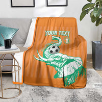 Custom Ivory Coast Football Blanket Come On Elephants