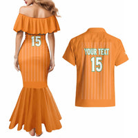 Custom Ivory Coast Football Couples Matching Mermaid Dress and Hawaiian Shirt Come On Elephants