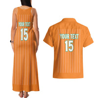 Custom Ivory Coast Football Couples Matching Tank Maxi Dress and Hawaiian Shirt Come On Elephants