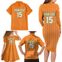 Custom Ivory Coast Football Family Matching Long Sleeve Bodycon Dress and Hawaiian Shirt Come On Elephants