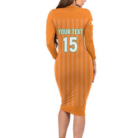 Custom Ivory Coast Football Family Matching Long Sleeve Bodycon Dress and Hawaiian Shirt Come On Elephants
