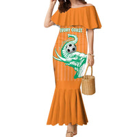Custom Ivory Coast Football Family Matching Mermaid Dress and Hawaiian Shirt Come On Elephants