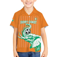 Custom Ivory Coast Football Family Matching Off The Shoulder Long Sleeve Dress and Hawaiian Shirt Come On Elephants