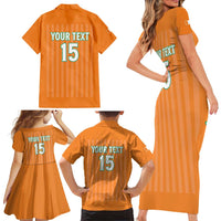 Custom Ivory Coast Football Family Matching Short Sleeve Bodycon Dress and Hawaiian Shirt Come On Elephants