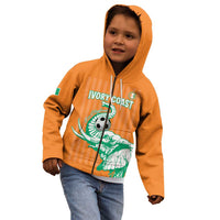 Custom Ivory Coast Football Kid Hoodie Come On Elephants