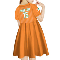 Custom Ivory Coast Football Kid Short Sleeve Dress Come On Elephants