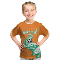 Custom Ivory Coast Football Kid T Shirt Come On Elephants