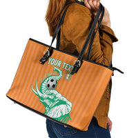 Custom Ivory Coast Football Leather Tote Bag Come On Elephants