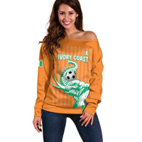 Custom Ivory Coast Football Off Shoulder Sweater Come On Elephants