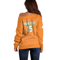 Custom Ivory Coast Football Off Shoulder Sweater Come On Elephants