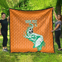Custom Ivory Coast Football Quilt Come On Elephants