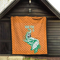 Custom Ivory Coast Football Quilt Come On Elephants
