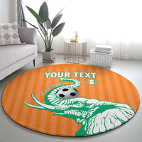 Custom Ivory Coast Football Round Carpet Come On Elephants