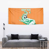 Custom Ivory Coast Football Tapestry Come On Elephants