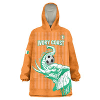 Custom Ivory Coast Football Wearable Blanket Hoodie Come On Elephants