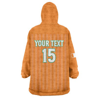 Custom Ivory Coast Football Wearable Blanket Hoodie Come On Elephants