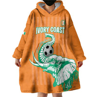 Custom Ivory Coast Football Wearable Blanket Hoodie Come On Elephants