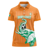 Custom Ivory Coast Football Women Polo Shirt Come On Elephants