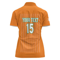 Custom Ivory Coast Football Women Polo Shirt Come On Elephants