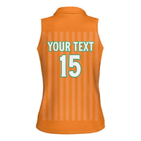 Custom Ivory Coast Football Women Sleeveless Polo Shirt Come On Elephants