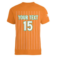 Custom Ivory Coast Football Women V-Neck T-Shirt Come On Elephants