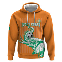 Custom Ivory Coast Football Zip Hoodie Come On Elephants
